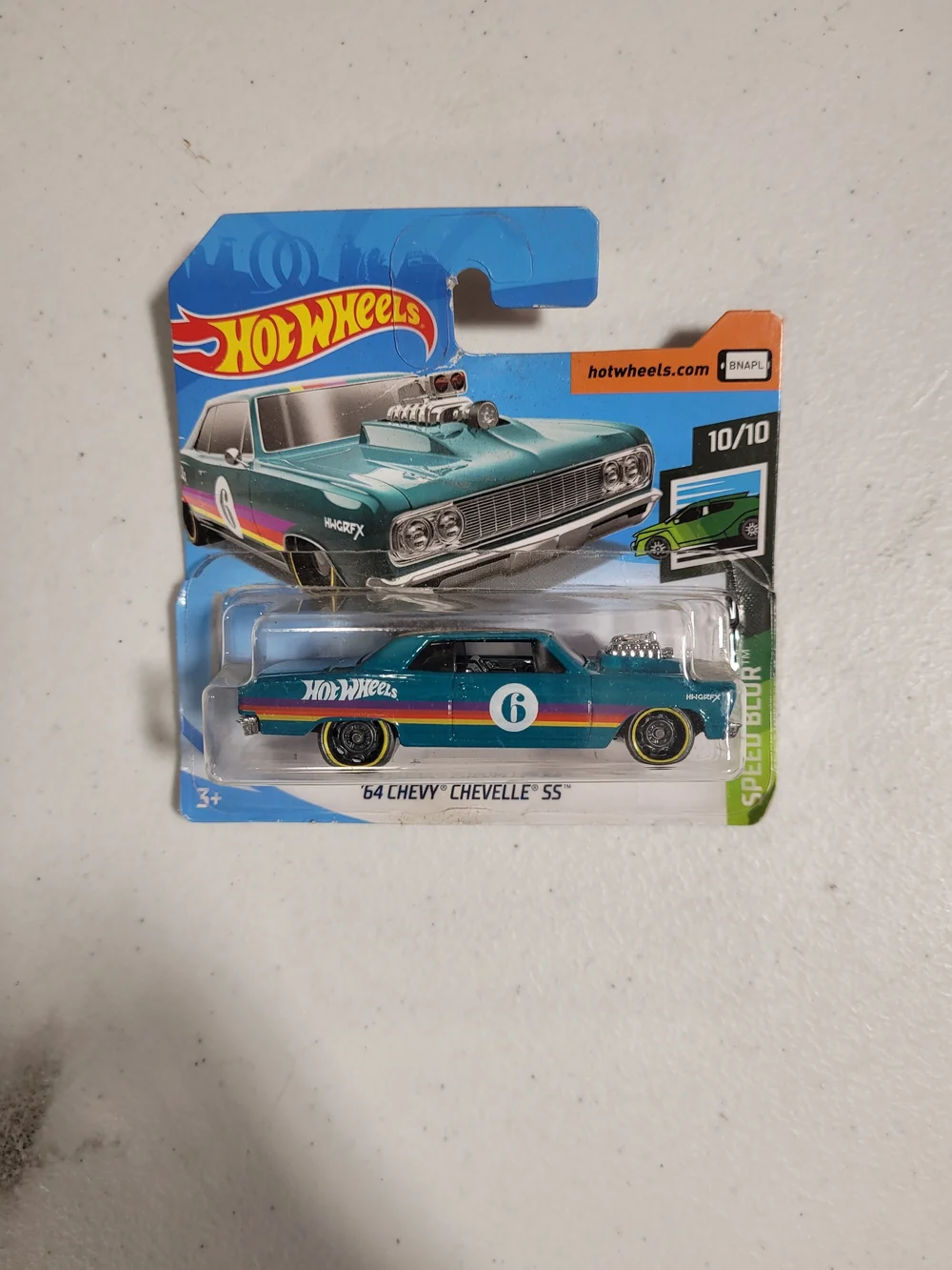 Hot Wheels '64 Chevy Chevelle SS Toy Car - Teal with Racing Stripe